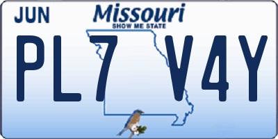 MO license plate PL7V4Y