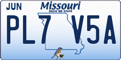 MO license plate PL7V5A