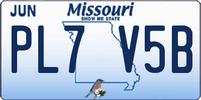 MO license plate PL7V5B