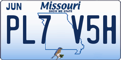 MO license plate PL7V5H