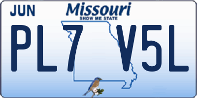 MO license plate PL7V5L