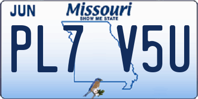 MO license plate PL7V5U