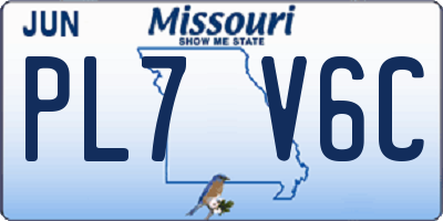 MO license plate PL7V6C