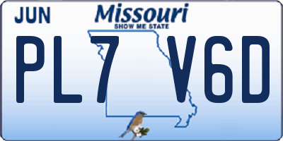 MO license plate PL7V6D