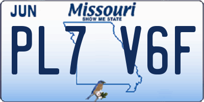MO license plate PL7V6F