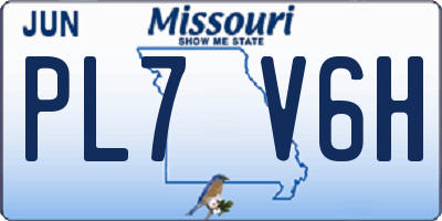 MO license plate PL7V6H
