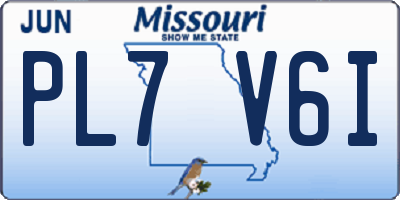 MO license plate PL7V6I