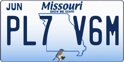 MO license plate PL7V6M