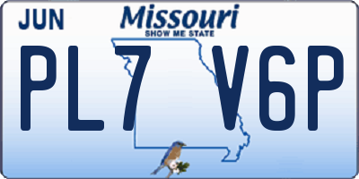 MO license plate PL7V6P
