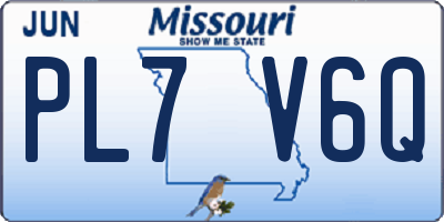 MO license plate PL7V6Q
