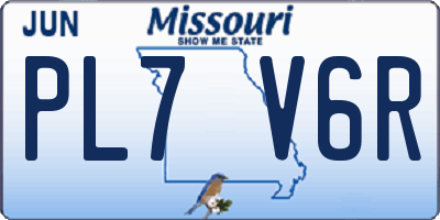 MO license plate PL7V6R