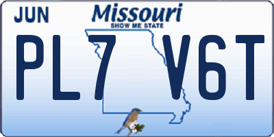 MO license plate PL7V6T