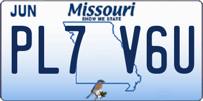MO license plate PL7V6U