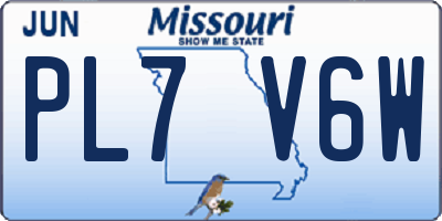 MO license plate PL7V6W