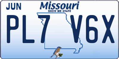 MO license plate PL7V6X