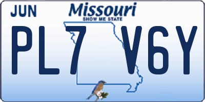 MO license plate PL7V6Y