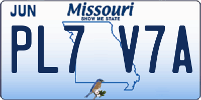 MO license plate PL7V7A