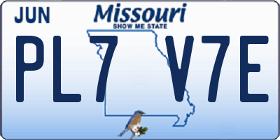 MO license plate PL7V7E
