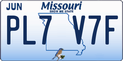 MO license plate PL7V7F