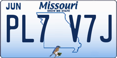 MO license plate PL7V7J