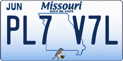 MO license plate PL7V7L