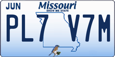 MO license plate PL7V7M