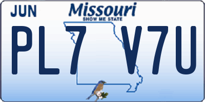 MO license plate PL7V7U