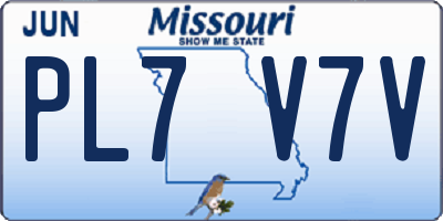 MO license plate PL7V7V