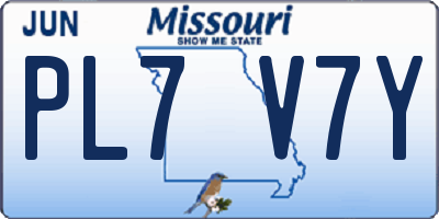 MO license plate PL7V7Y