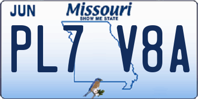MO license plate PL7V8A