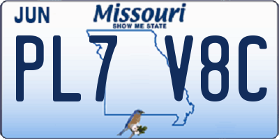 MO license plate PL7V8C