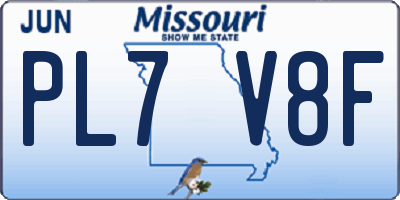 MO license plate PL7V8F