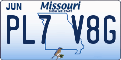 MO license plate PL7V8G