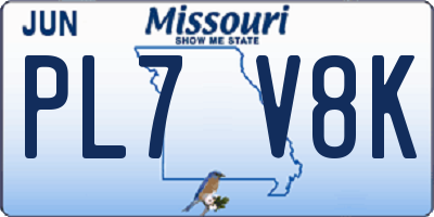 MO license plate PL7V8K