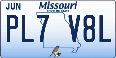 MO license plate PL7V8L