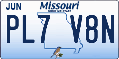 MO license plate PL7V8N