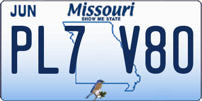 MO license plate PL7V8O