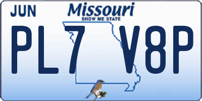 MO license plate PL7V8P