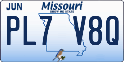 MO license plate PL7V8Q