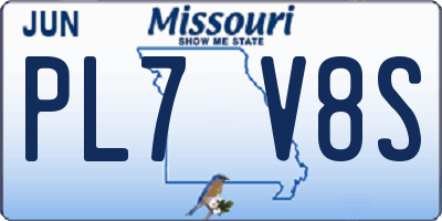 MO license plate PL7V8S