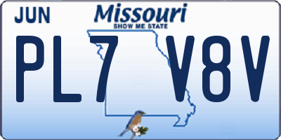 MO license plate PL7V8V