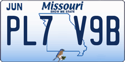 MO license plate PL7V9B