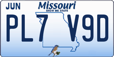 MO license plate PL7V9D