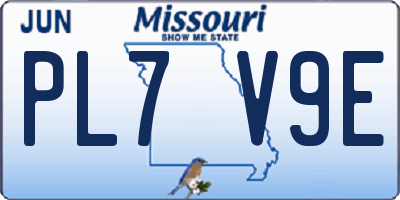 MO license plate PL7V9E