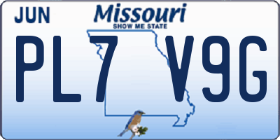MO license plate PL7V9G