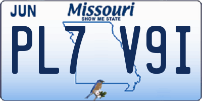 MO license plate PL7V9I