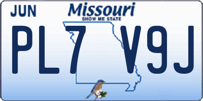MO license plate PL7V9J