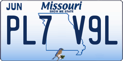 MO license plate PL7V9L