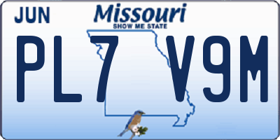 MO license plate PL7V9M