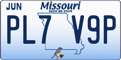 MO license plate PL7V9P